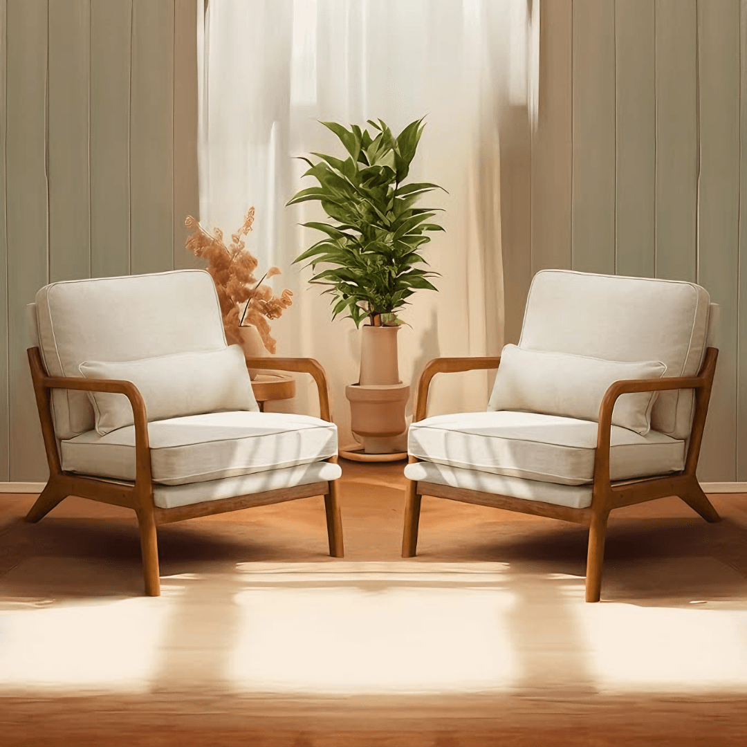 Bonnlo Fine Beige Accent Chairs Set