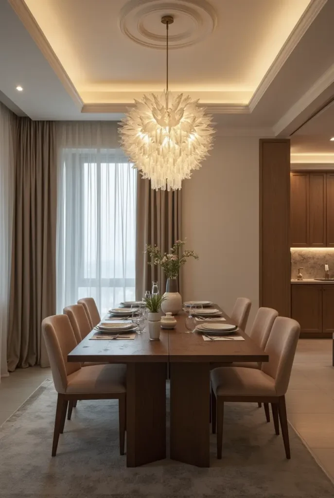 dining room with modern Lighting 